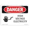 Signmission Safety Sign, OSHA Danger, 3.5" Height, 5" Width, High Voltage Electricity, Landscape OS-DS-D-35-L-1330 - alternate 1